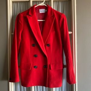 Steven Alan red wool blend blazer